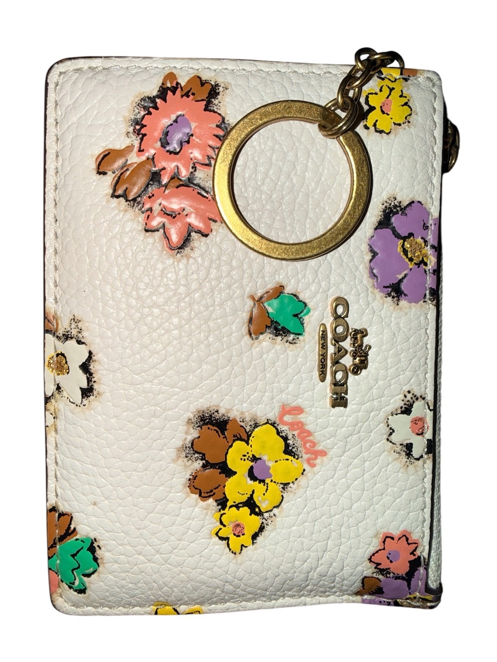 COACH Spaced Floral Field Print collection Mini Skinny ID Case